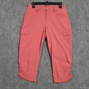 Eddie Bauer Travex Cargo Capri Pants Cropped Hiking Coral‎ Pink Women's 30x20